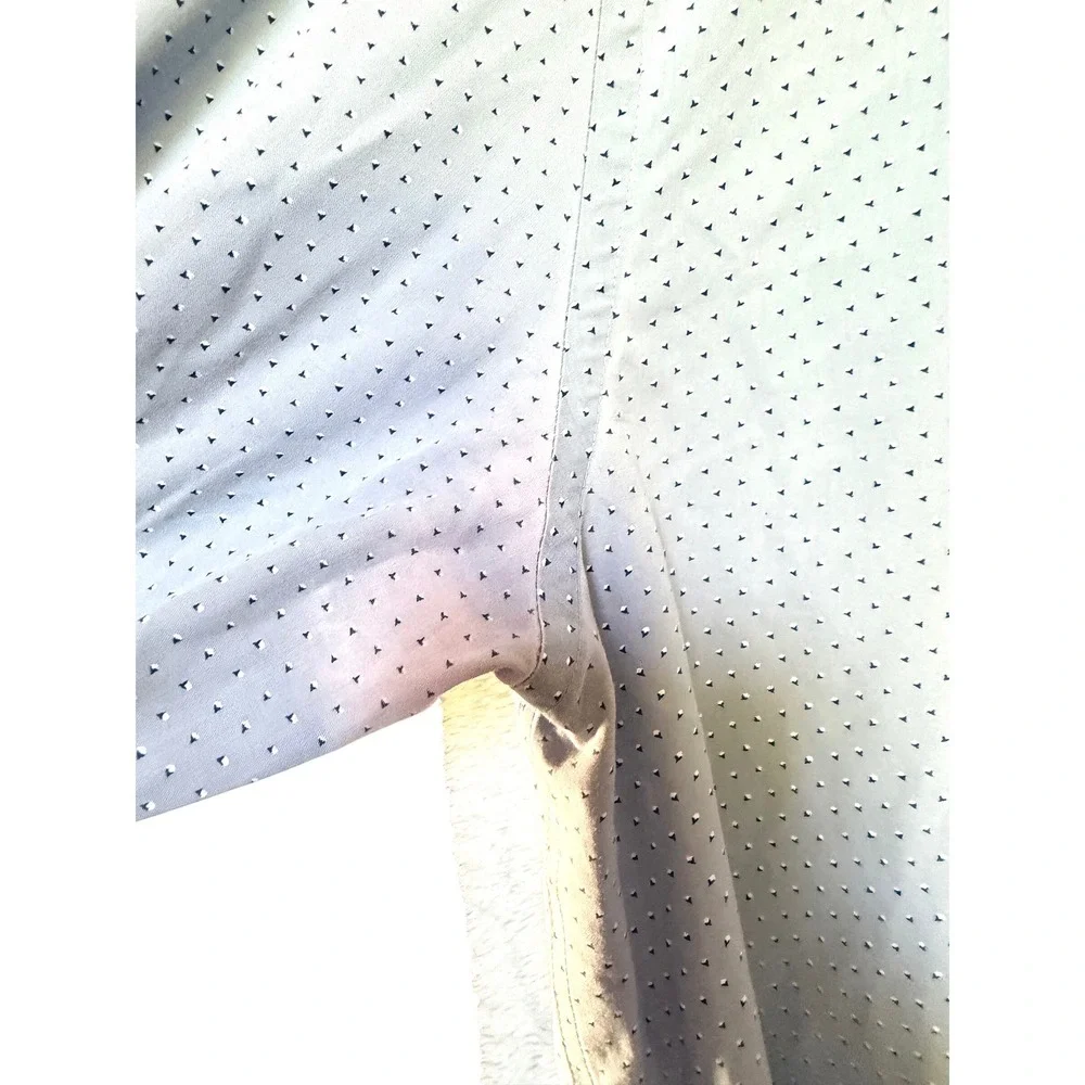 Banana Republic Mens Non-Iron Button Down Shirt Blue Geometric‎ Print Size L